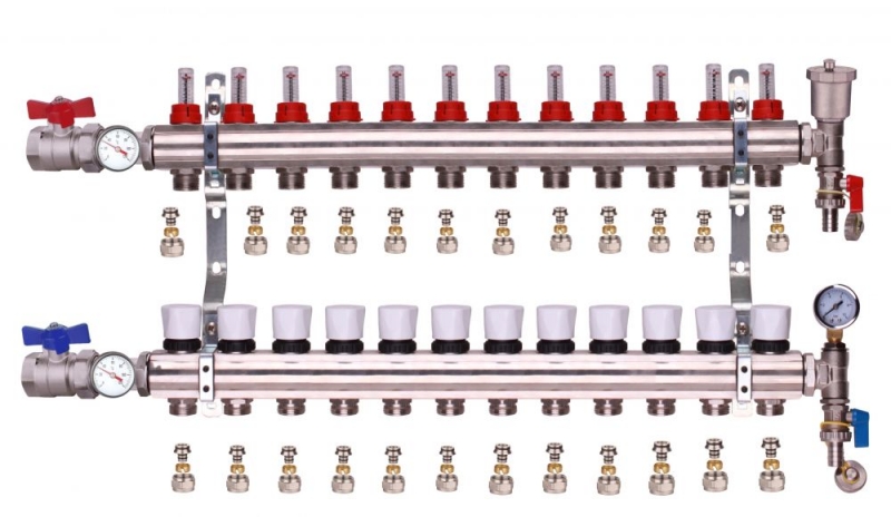 underfloor heating manifolds 12 port system