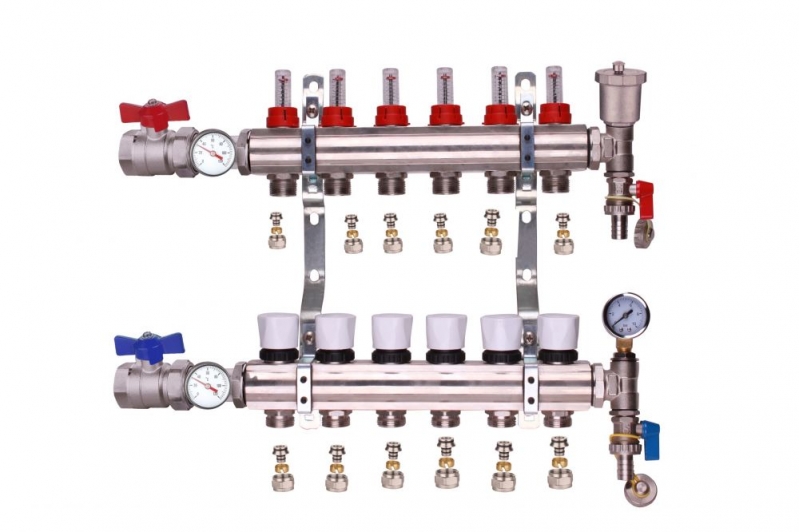 underfloor heating manifolds 6 port system