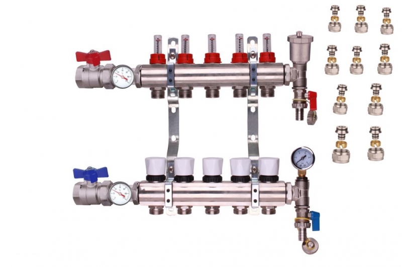 underfloor heating manifolds 5 port system