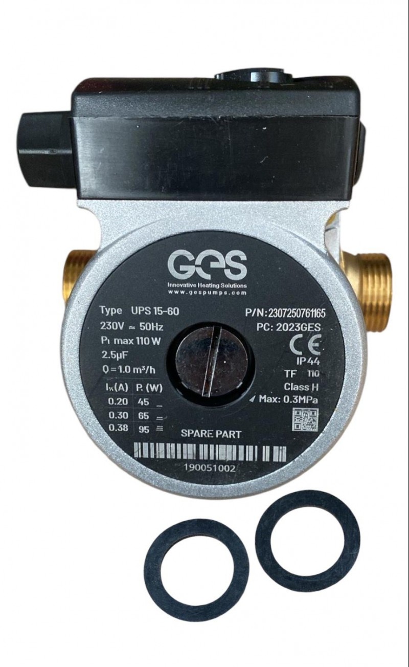 ges ups 15-60 brass traditional secondary hot water 1" inch circulator 230v oem