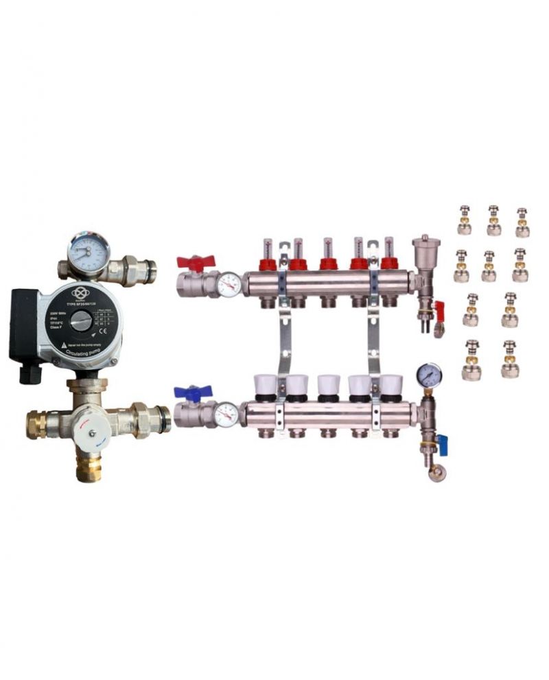 WATER UNDERFLOOR HEATING MANIFOLD 5 PORT GES PUMP KIT