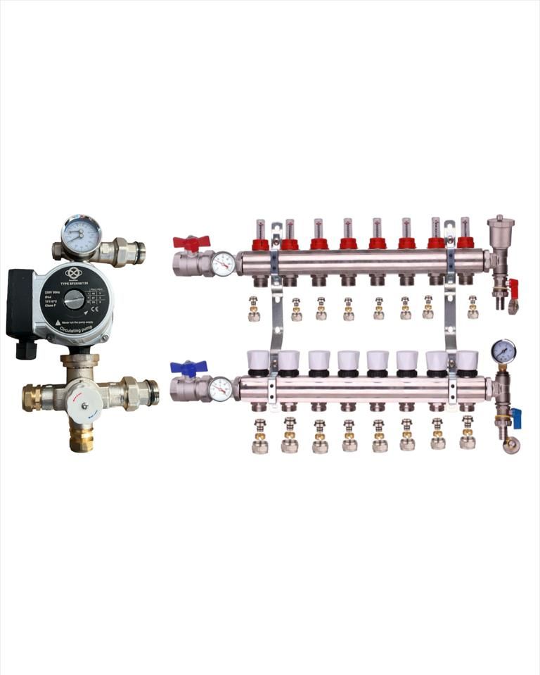 WATER UNDERFLOOR HEATING MANIFOLD 8 PORT GES PUMP KIT