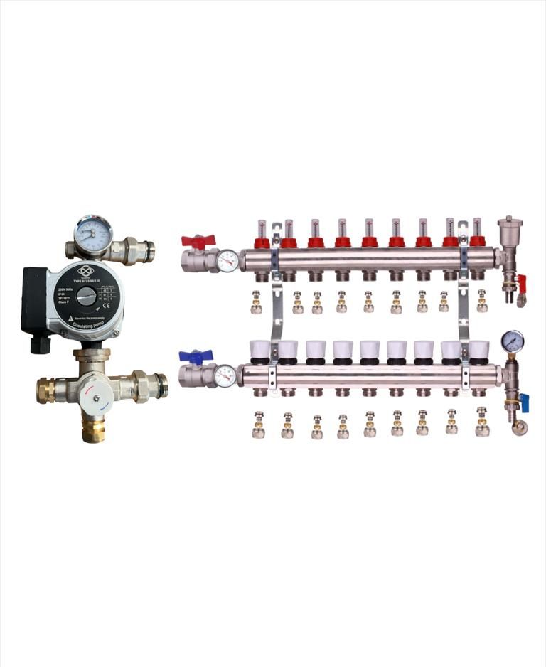 WATER UNDERFLOOR HEATING MANIFOLD 9 PORT  GES PUMP KIT