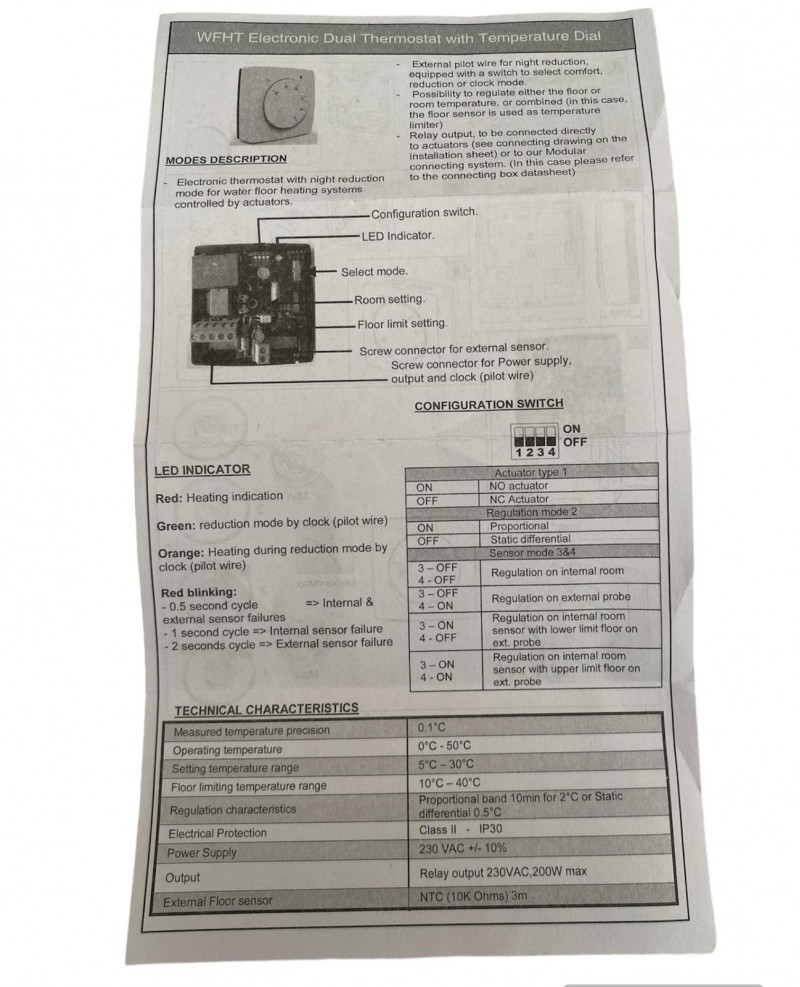 WFHT-Electronic Dual Thermostat with temperat