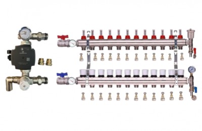 WATER UNDERFLOOR HEATING MANIFOLD 12 PORT A R