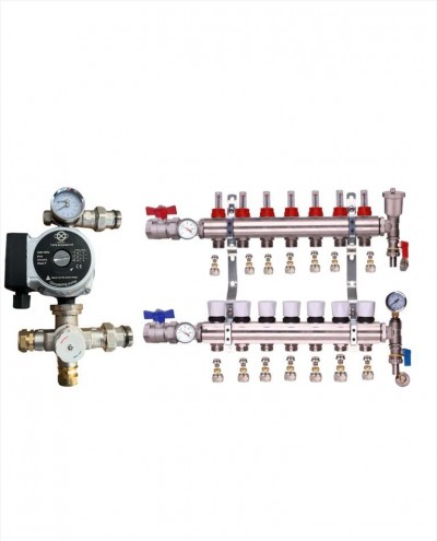 WATER UNDERFLOOR HEATING MANIFOLD 7 PORT GES PUMP KIT