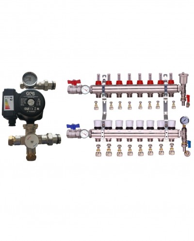 WATER UNDERFLOOR HEATING MANIFOLD 8 PORT A RATED GES PUMP KIT