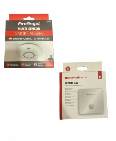 honeywell home co alarm detector r200c-1 & fire angel multi sensor smoke alarm